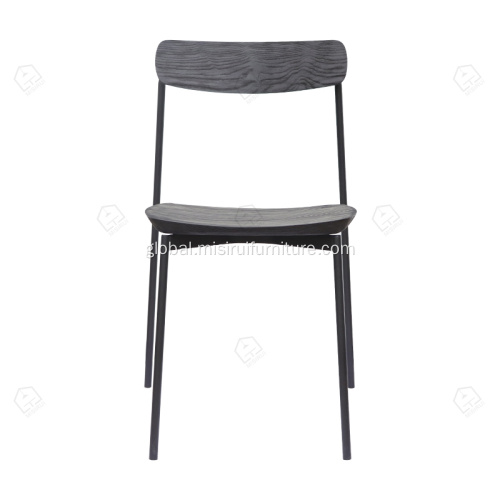 China metal with wood seater restaurant dining chair Factory